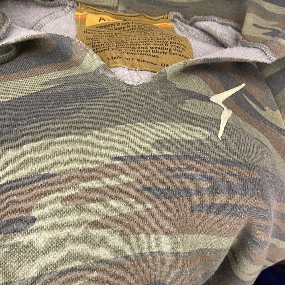 Aviator Nation Green Camo Track Pants and Top with Pink and Yellow Stripes - Picture 5 of 6